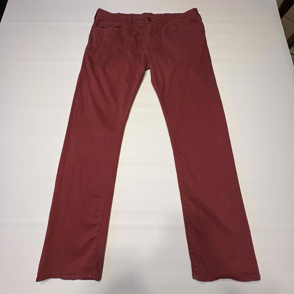 True Religion Geno Pants Burgundy Men's 36x32 Pants Relaxed Slim Chino